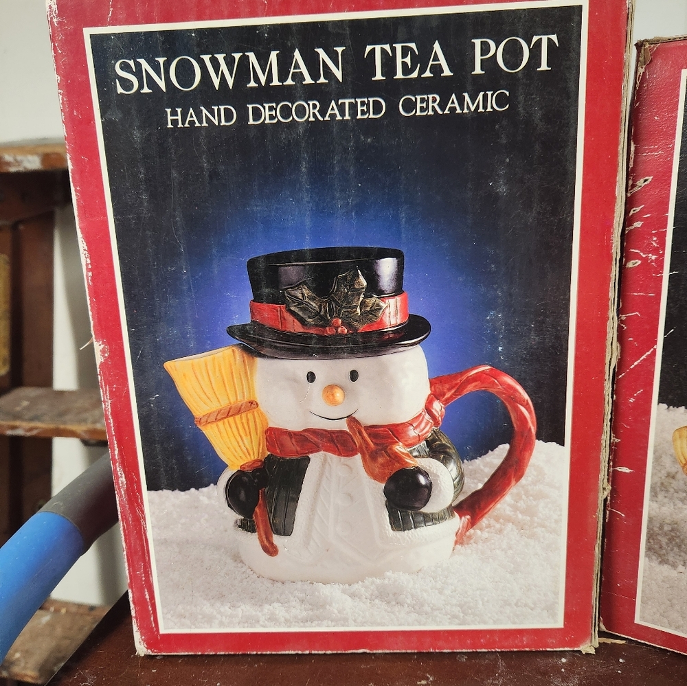 Jc Penney ceramic snowman teapot